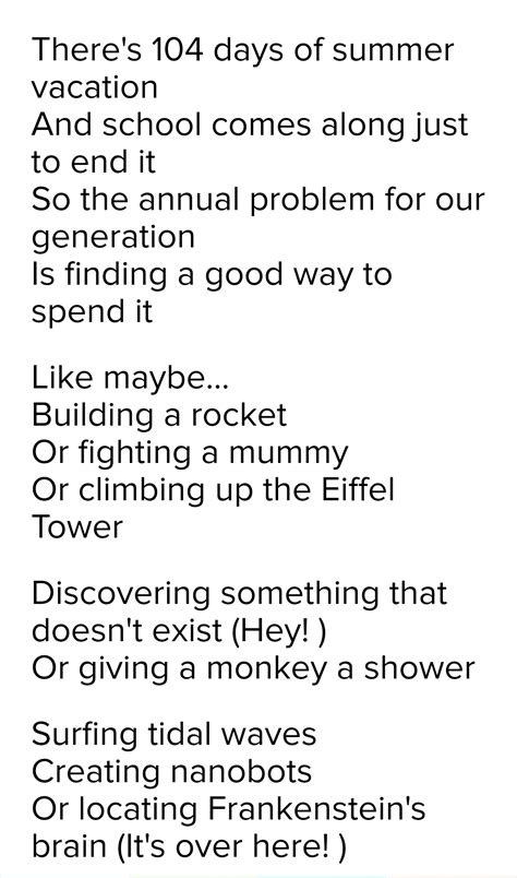 Phineas & Ferb Theme Song Lyrics at Lyrics On Demand. . Phineas and ferb lyrics